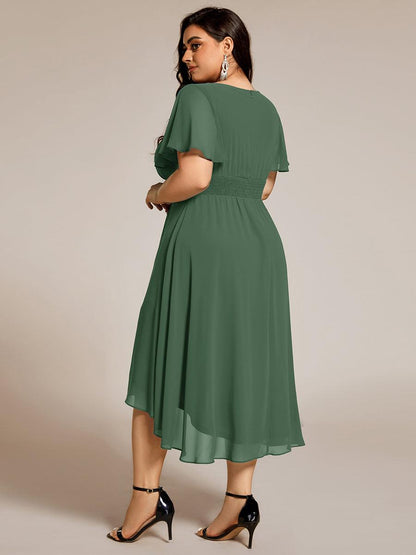 ever EDEN|Flowy Chiffon Round Neckline A-Line Knee Length Wedding Guest Dress