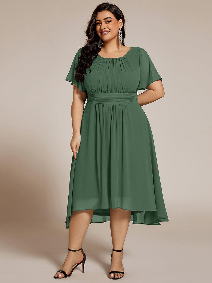 ever EDEN|Flowy Chiffon Round Neckline A-Line Knee Length Bridesmaid Dress