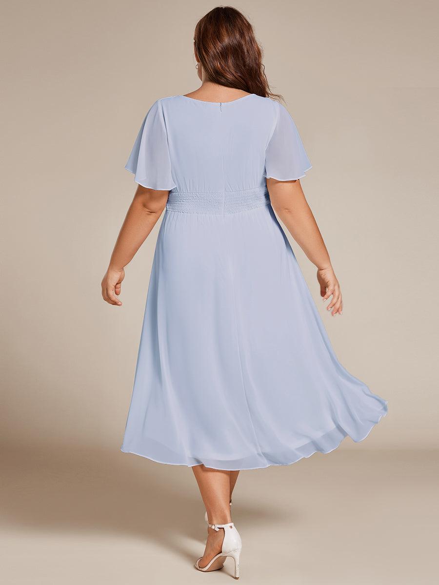 ever EDEN|Flowy Chiffon Round Neckline A-Line Knee Length Bridesmaid Dress