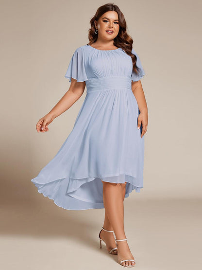 ever EDEN|Flowy Chiffon Round Neckline A-Line Knee Length Bridesmaid Dress
