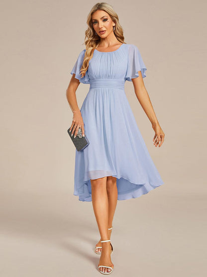 ever EDEN|Flowy Chiffon Round Neckline A-Line Knee Length Bridesmaid Dress