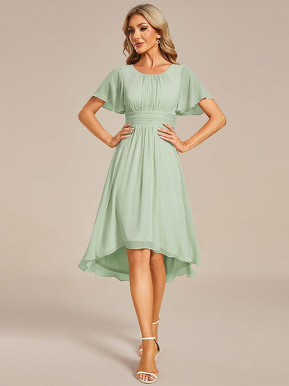 ever EDEN|Flowy Chiffon Round Neckline A-Line Knee Length Bridesmaid Dress