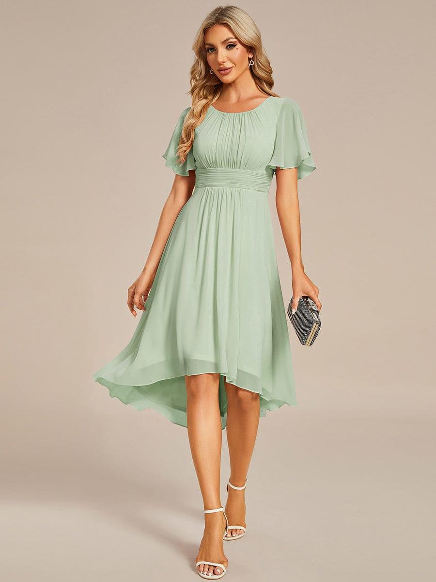 ever EDEN|Flowy Chiffon Round Neckline A-Line Knee Length Bridesmaid Dress