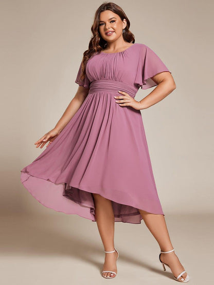 ever EDEN|Flowy Chiffon Round Neckline A-Line Knee Length Bridesmaid Dress