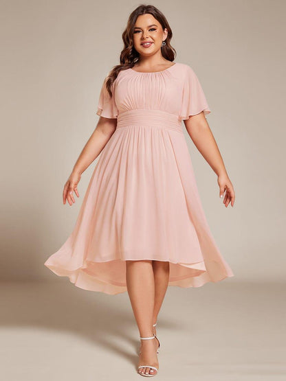 ever EDEN|Flowy Chiffon Round Neckline A-Line Knee Length Bridesmaid Dress