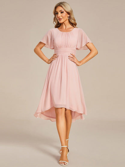 ever EDEN|Flowy Chiffon Round Neckline A-Line Knee Length Bridesmaid Dress