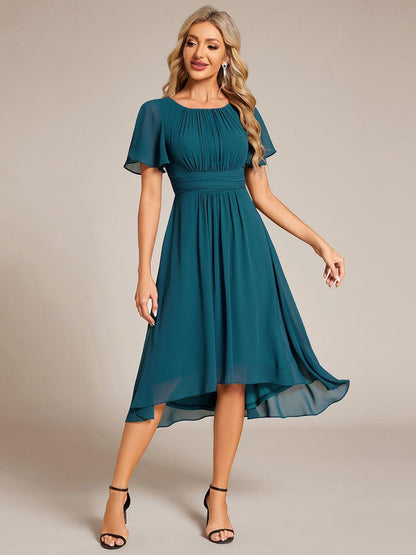 ever EDEN|Flowy Chiffon Round Neckline A-Line Knee Length Bridesmaid Dress