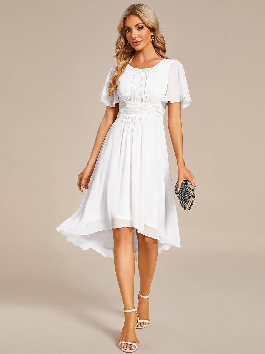 ever EDEN|Flowy Chiffon Round Neckline A-Line Knee Length Bridesmaid Dress