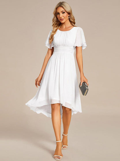 ever EDEN|Flowy Chiffon Round Neckline A-Line Knee Length Bridesmaid Dress