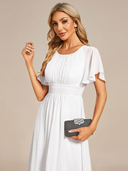 ever EDEN|Flowy Chiffon Round Neckline A-Line Knee Length Bridesmaid Dress