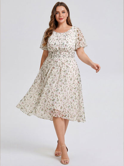 pretty EDEN|Plus Size Flowy Chiffon Bridesmaid Dress