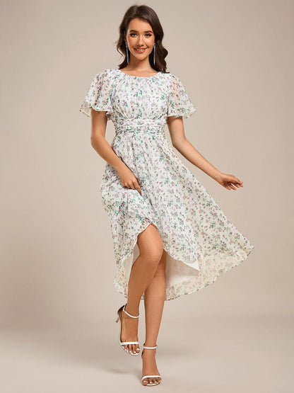 ever EDEN|Flowy Chiffon Round Neckline A-Line Knee Length Bridesmaid Dress