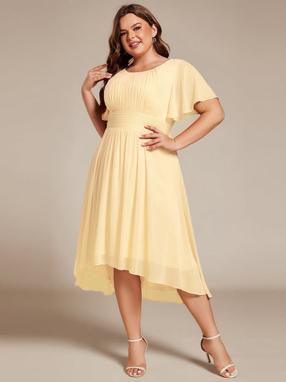 ever EDEN|Flowy Chiffon Round Neckline A-Line Knee Length Bridesmaid Dress