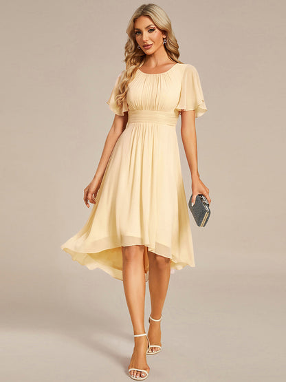 ever EDEN|Flowy Chiffon Round Neckline A-Line Knee Length Bridesmaid Dress