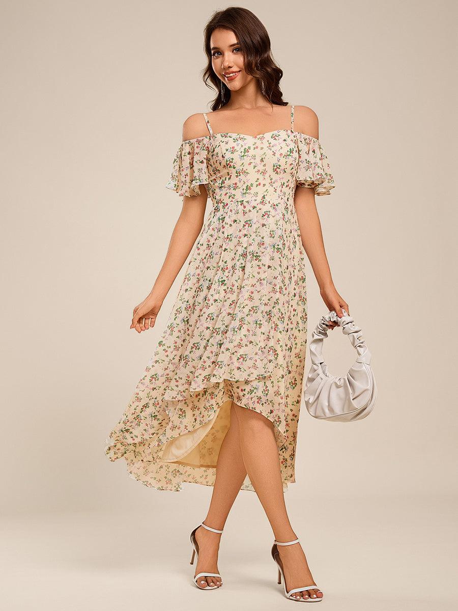 ever JORDANE|Spaghetti Strap Cold Shoulder Chiffon A-Line Midi Bridesmaid Dress