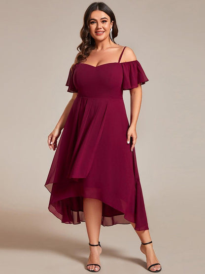 ever JORDANE|Spaghetti Strap Cold Shoulder Chiffon A-Line Midi Bridesmaid Dress