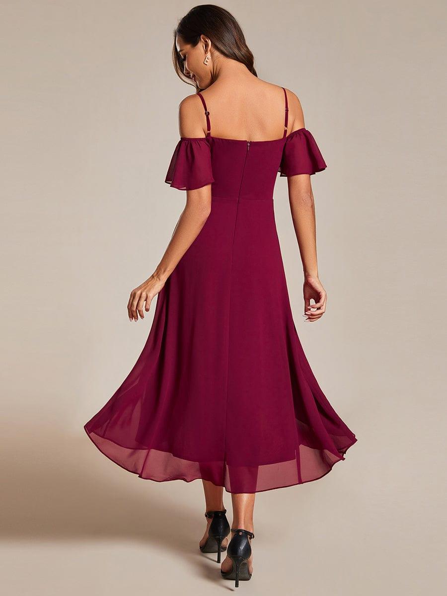 ever JORDANE|Spaghetti Strap Cold Shoulder Chiffon A-Line Midi Bridesmaid Dress