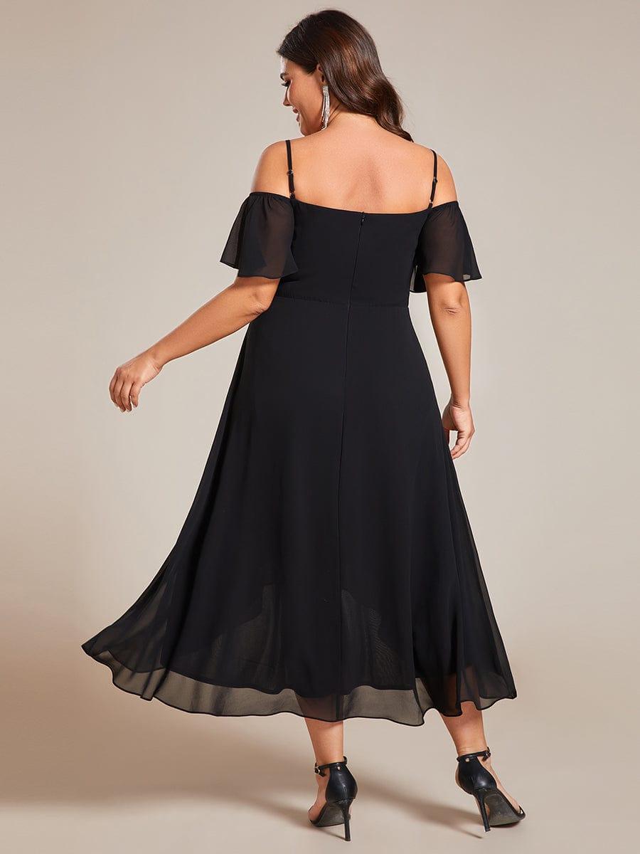 ever JORDANE|Spaghetti Strap Cold Shoulder Chiffon A-Line Midi Bridesmaid Dress