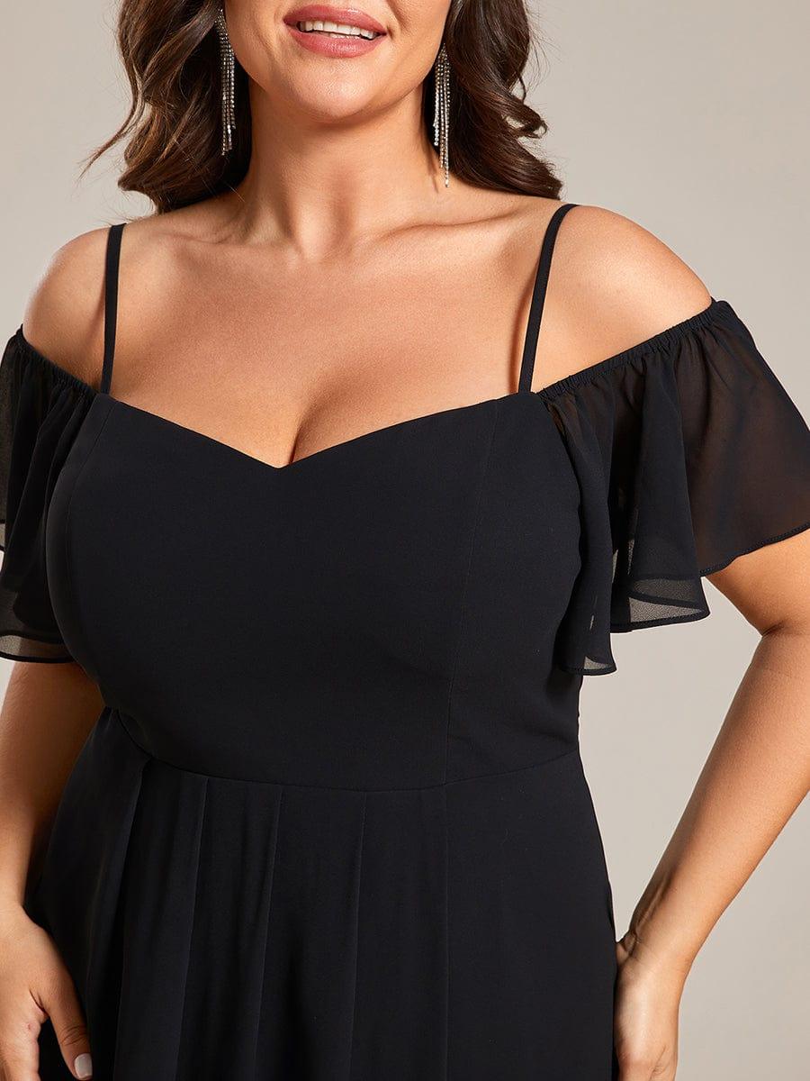 ever JORDANE|Spaghetti Strap Cold Shoulder Chiffon A-Line Midi Bridesmaid Dress