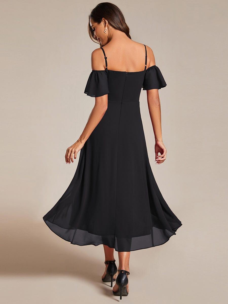 ever JORDANE|Spaghetti Strap Cold Shoulder Chiffon A-Line Midi Bridesmaid Dress