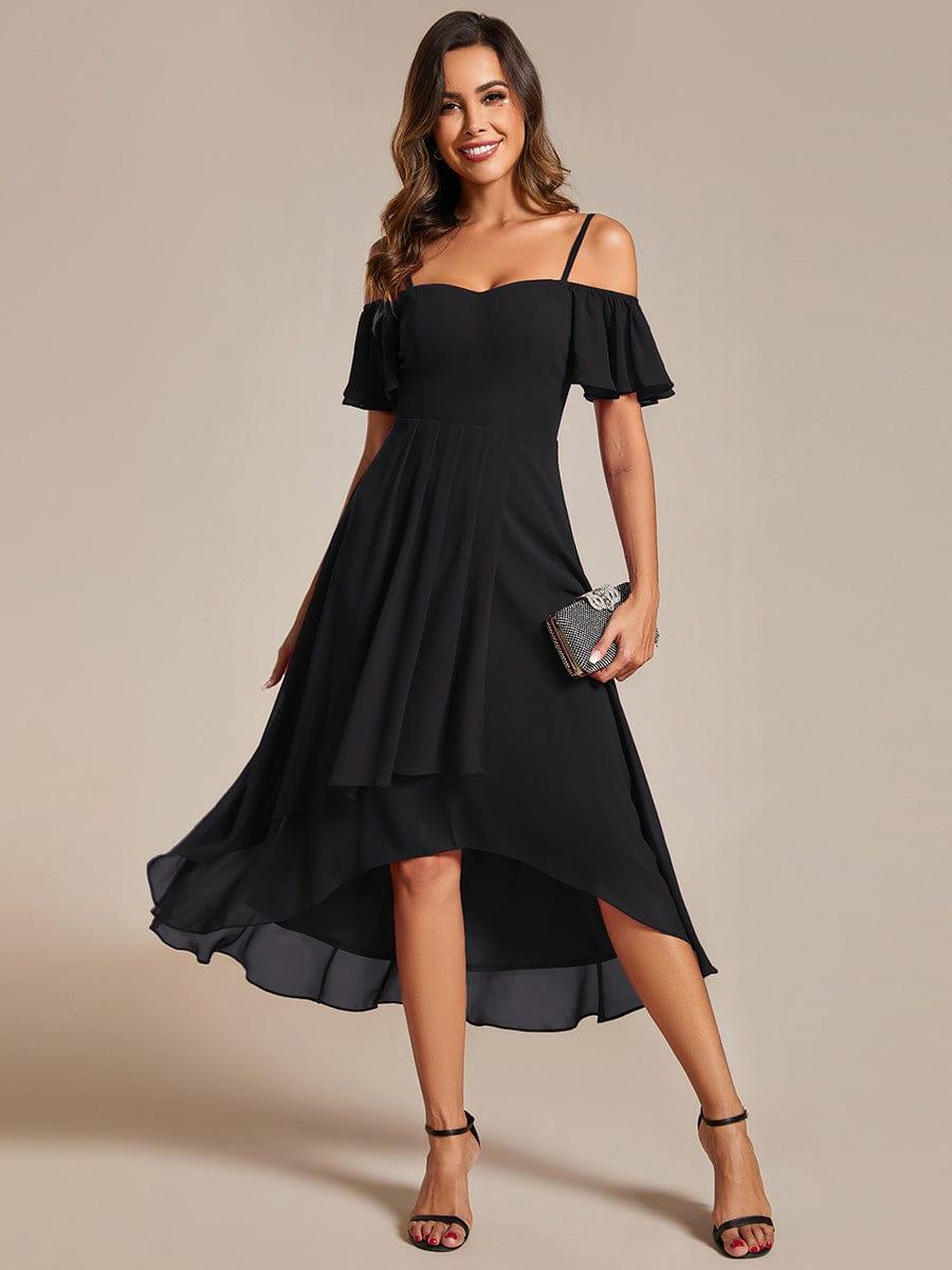 ever JORDANE|Spaghetti Strap Cold Shoulder Chiffon A-Line Midi Bridesmaid Dress