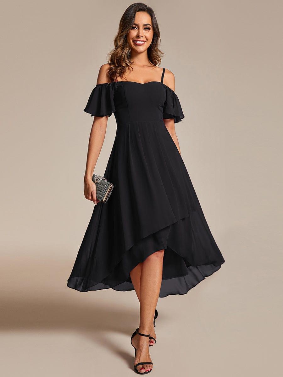ever JORDANE|Spaghetti Strap Cold Shoulder Chiffon A-Line Midi Bridesmaid Dress