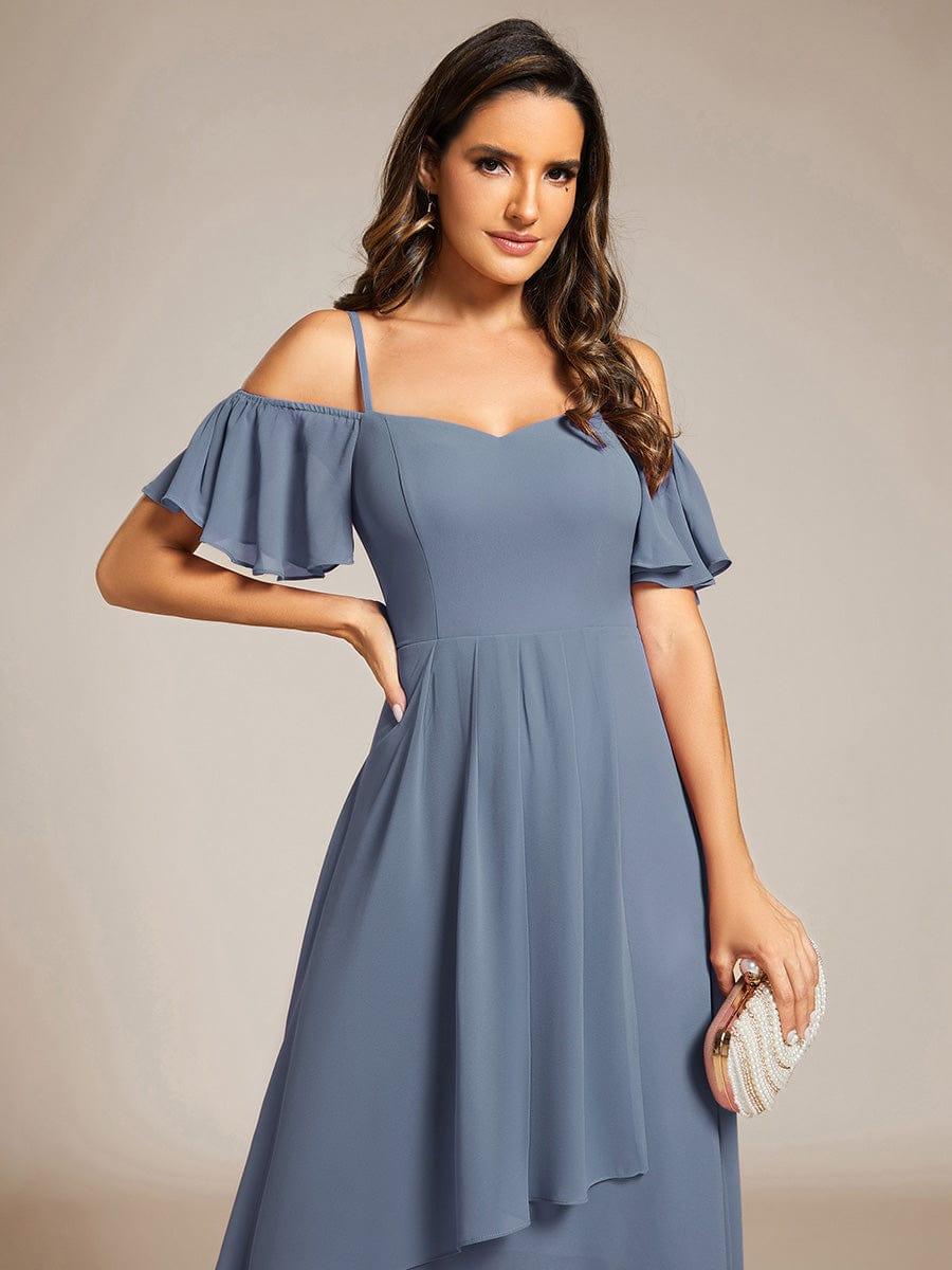 ever JORDANE|Spaghetti Strap Cold Shoulder Chiffon A-Line Midi Bridesmaid Dress