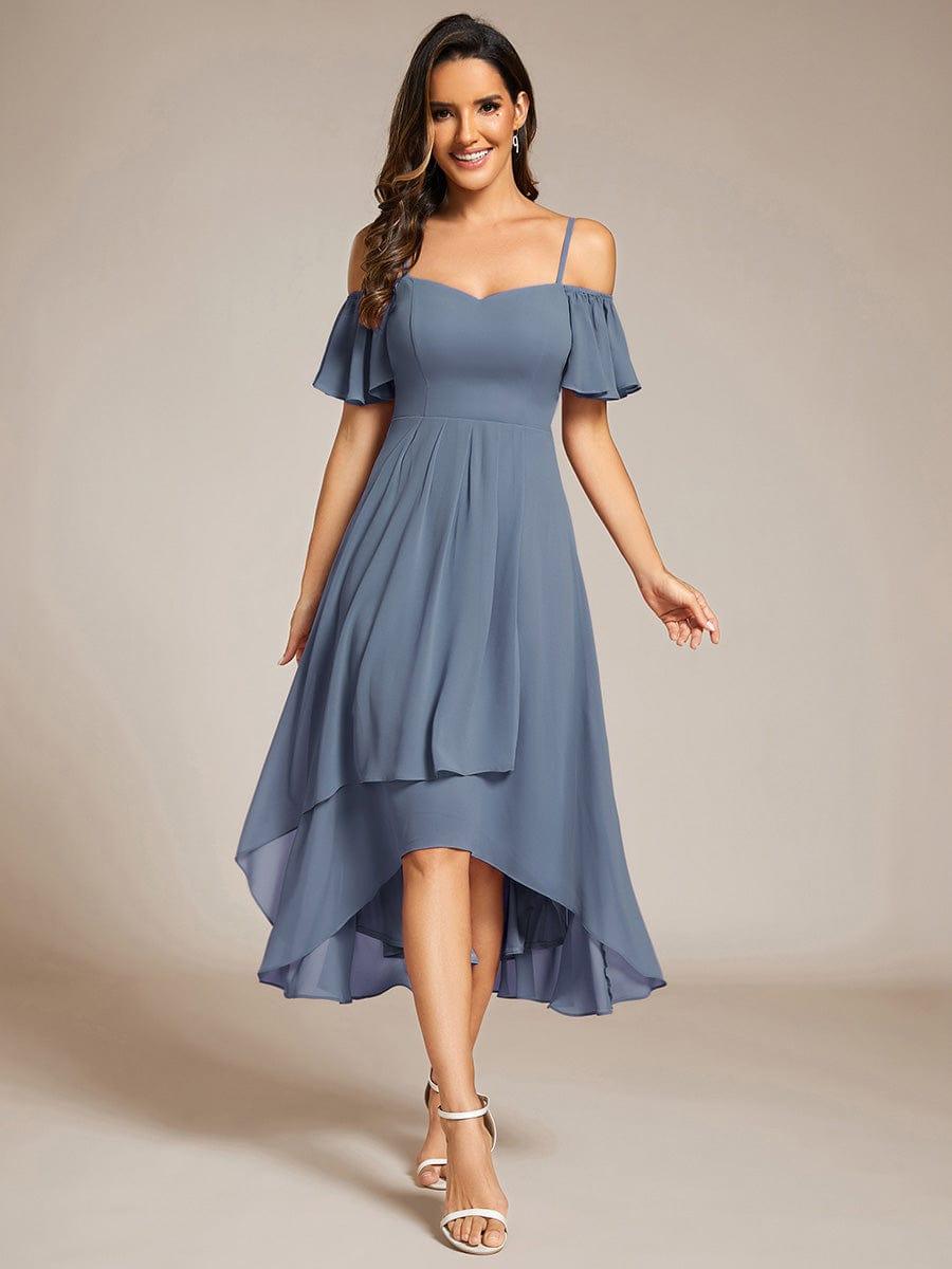 ever JORDANE|Spaghetti Strap Cold Shoulder Chiffon A-Line Midi Bridesmaid Dress
