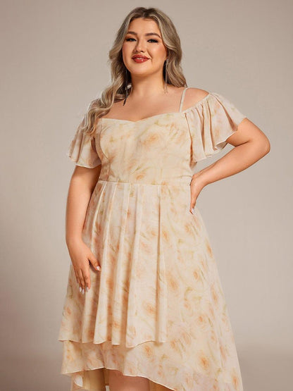 ever JORDANE|Spaghetti Strap Cold Shoulder Chiffon A-Line Midi Bridesmaid Dress