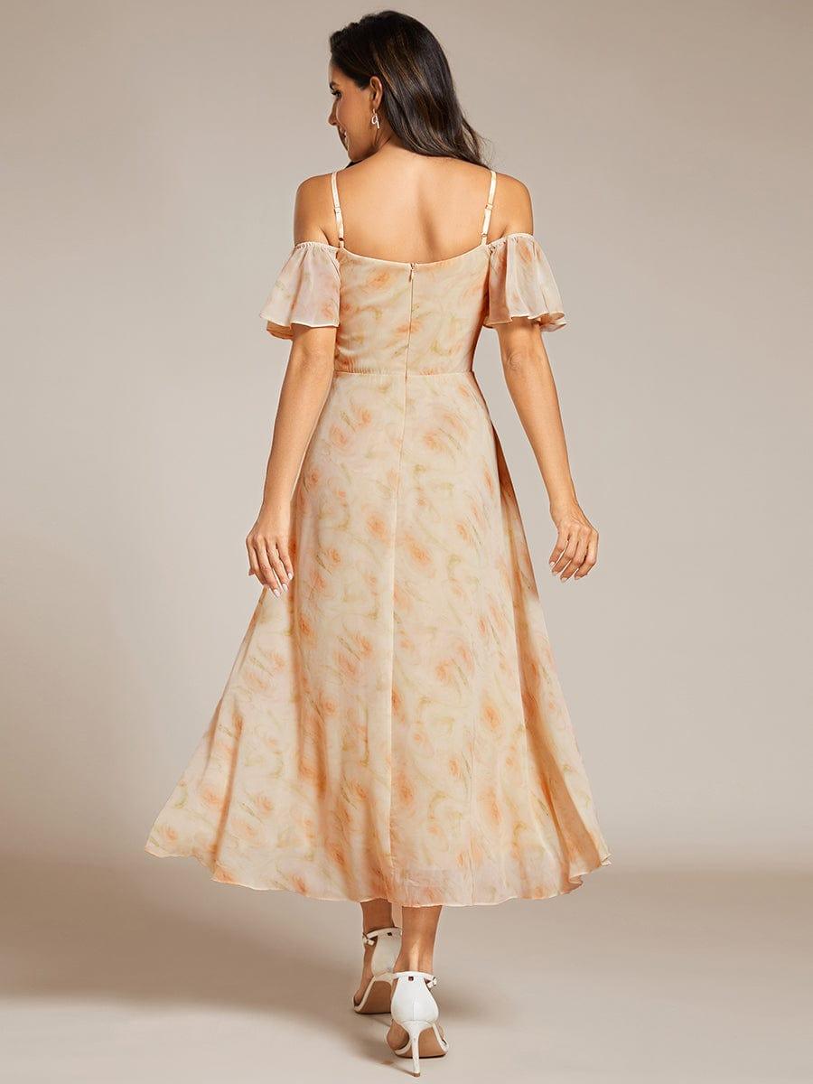 ever JORDANE|Spaghetti Strap Cold Shoulder Chiffon A-Line Midi Bridesmaid Dress