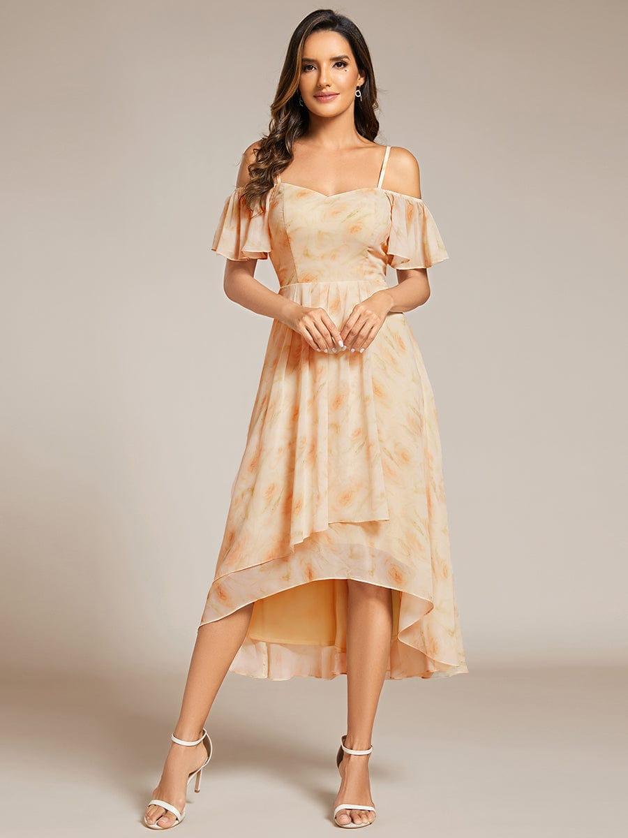 ever JORDANE|Spaghetti Strap Cold Shoulder Chiffon A-Line Midi Bridesmaid Dress