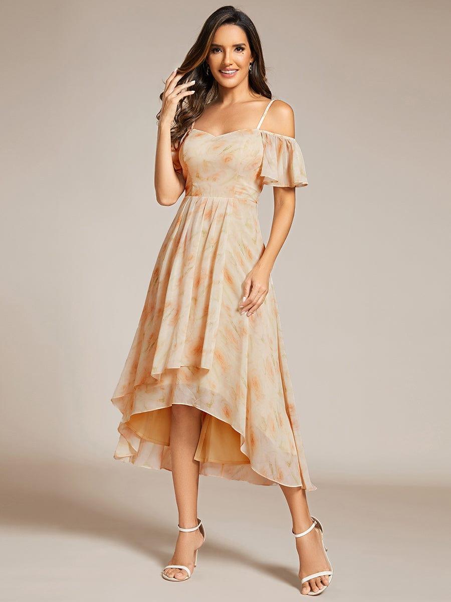 ever JORDANE|Spaghetti Strap Cold Shoulder Chiffon A-Line Midi Bridesmaid Dress
