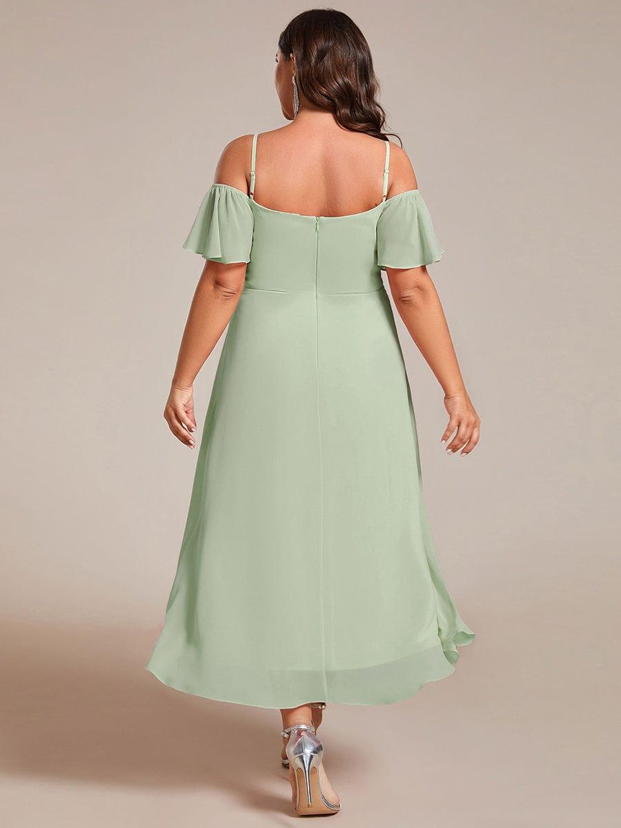 ever JORDANE|Spaghetti Strap Cold Shoulder Chiffon A-Line Midi Wedding Guest Dress