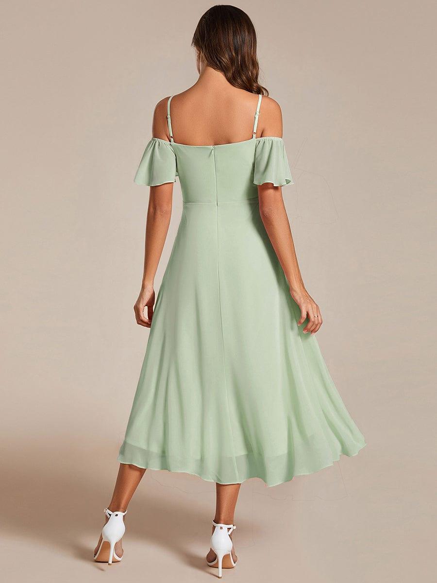 ever JORDANE|Spaghetti Strap Cold Shoulder Chiffon A-Line Midi Bridesmaid Dress