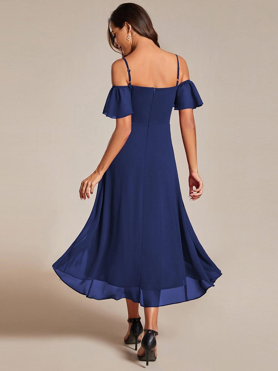 ever JORDANE|Spaghetti Strap Cold Shoulder Chiffon A-Line Midi Bridesmaid Dress
