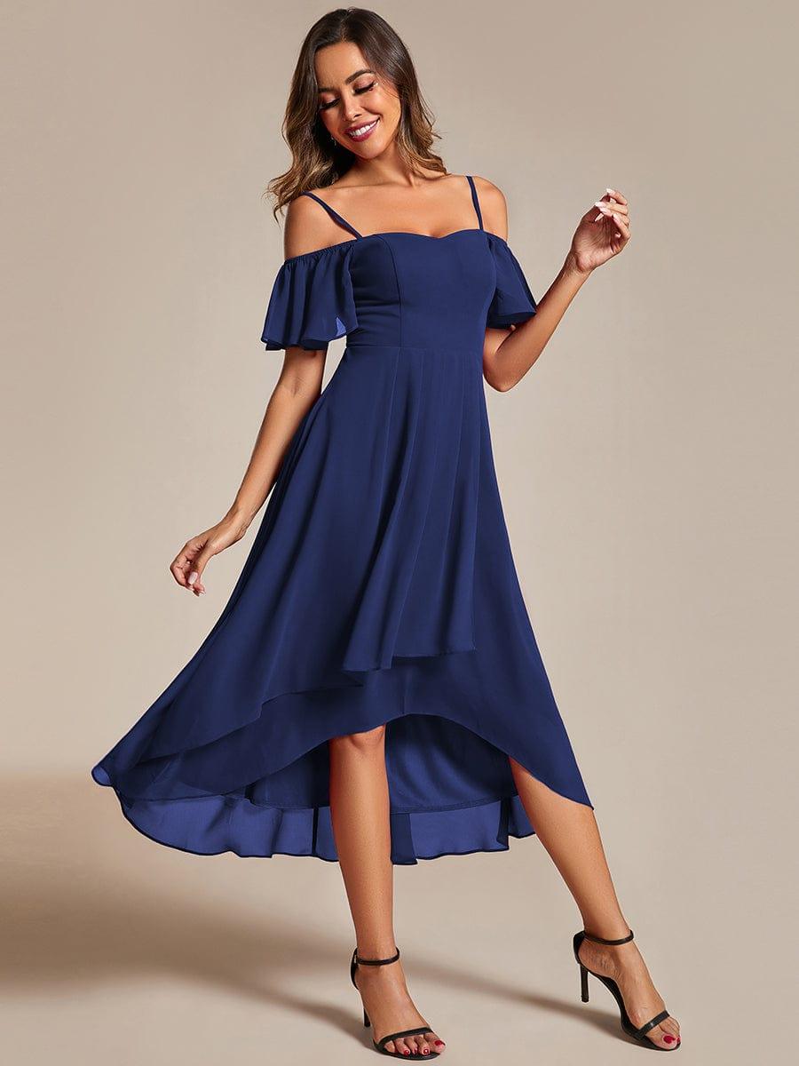 ever JORDANE|Spaghetti Strap Cold Shoulder Chiffon A-Line Midi Bridesmaid Dress
