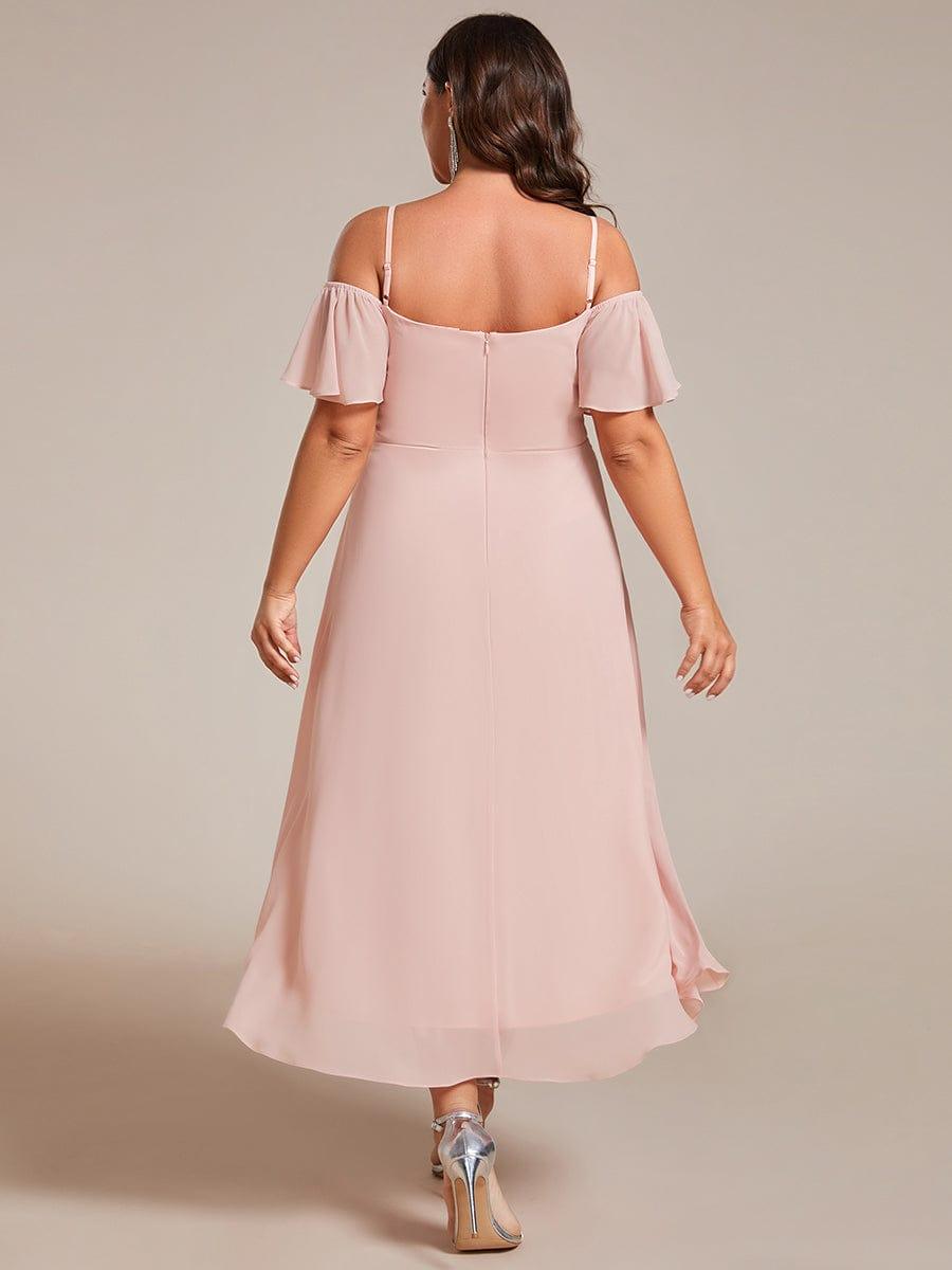 ever JORDANE|Spaghetti Strap Cold Shoulder Chiffon A-Line Midi Bridesmaid Dress