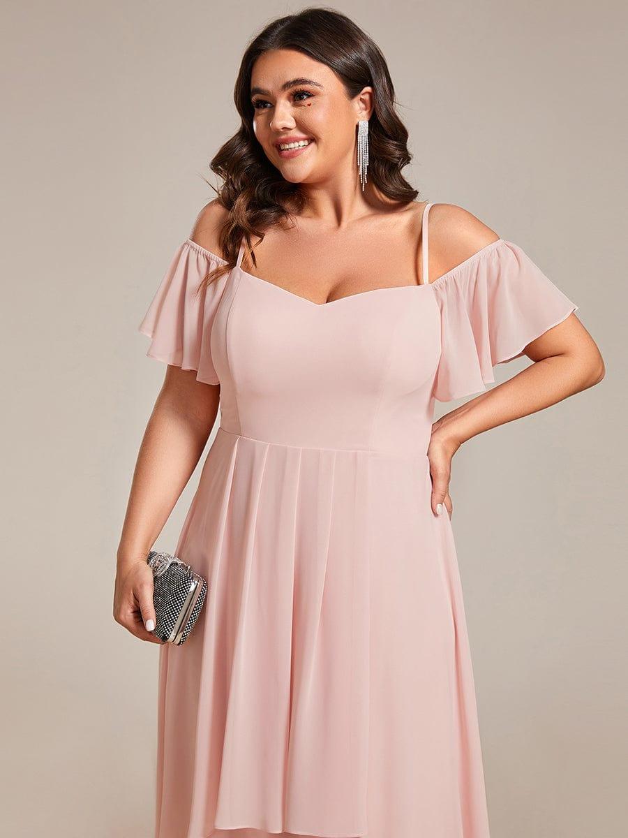 ever JORDANE|Spaghetti Strap Cold Shoulder Chiffon A-Line Midi Bridesmaid Dress