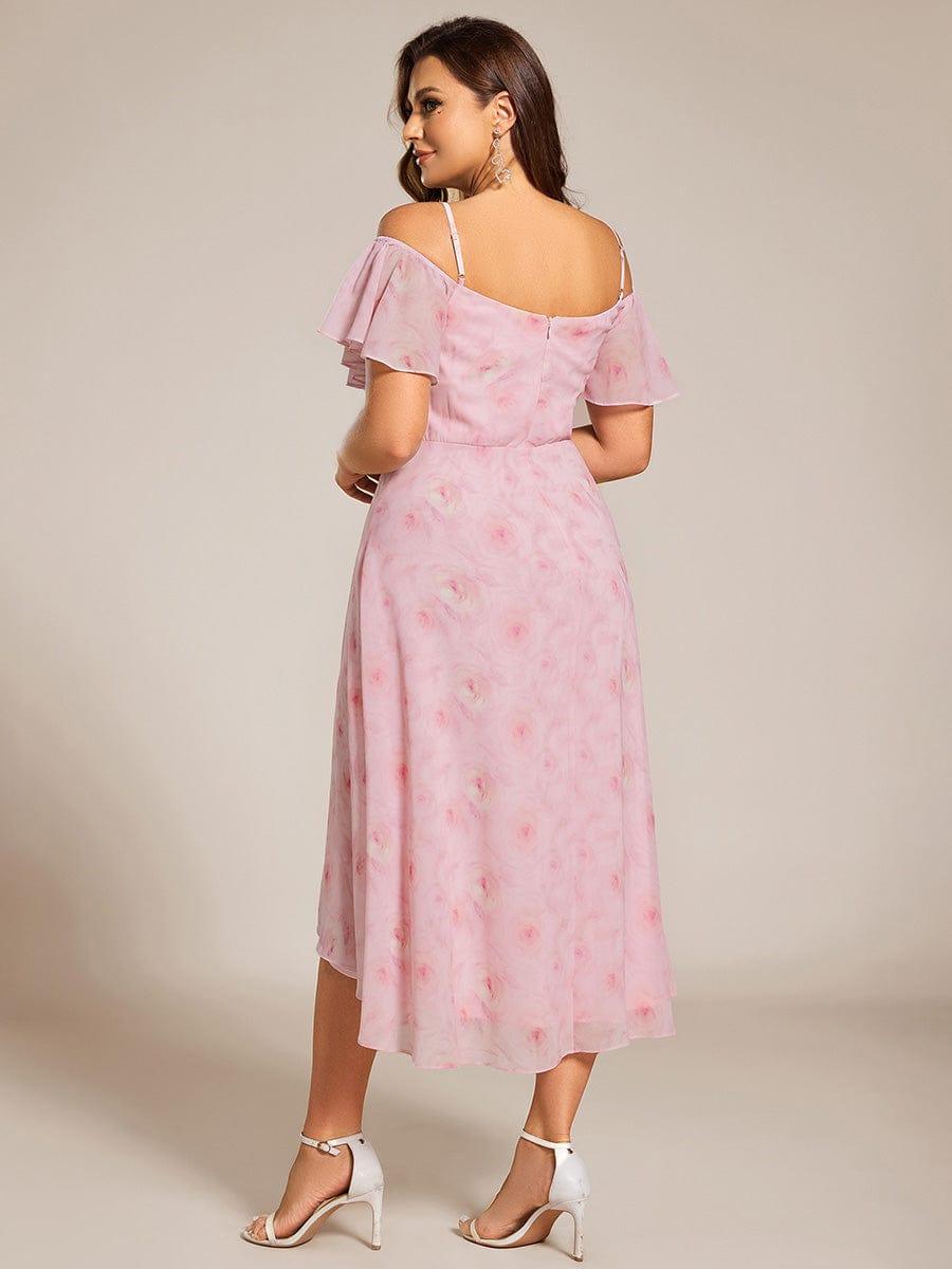 ever JORDANE|Spaghetti Strap Cold Shoulder Chiffon A-Line Midi Bridesmaid Dress