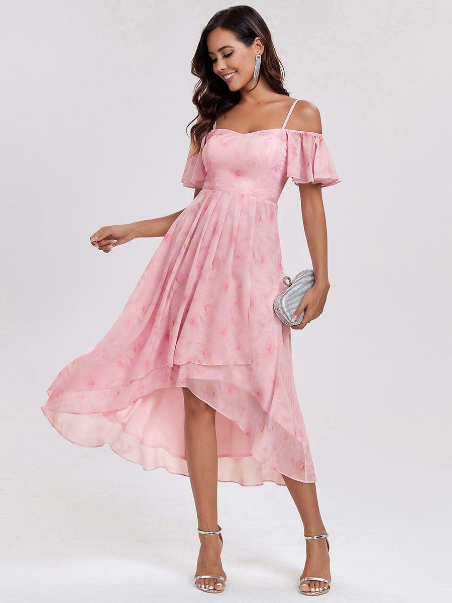 ever JORDANE|Spaghetti Strap Cold Shoulder Chiffon A-Line Midi Bridesmaid Dress