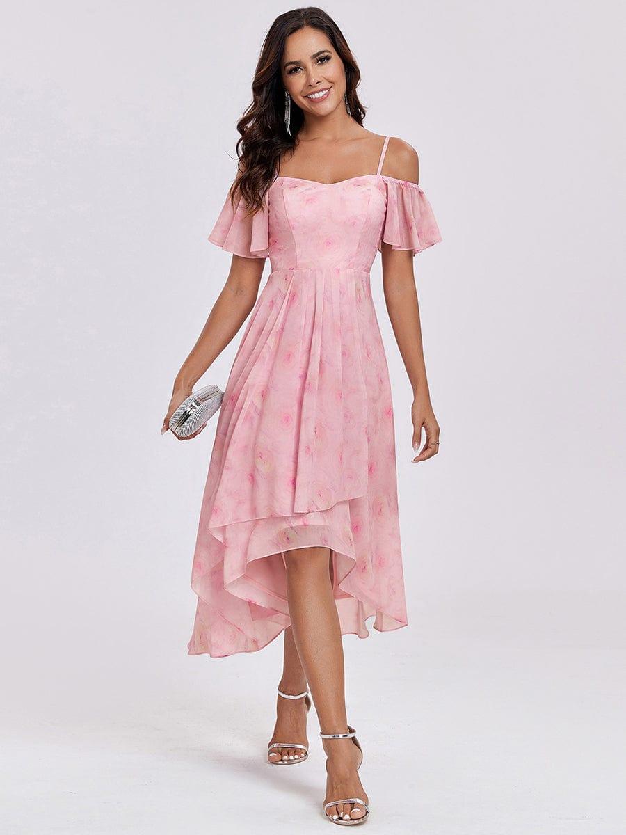 ever JORDANE|Spaghetti Strap Cold Shoulder Chiffon A-Line Midi Bridesmaid Dress