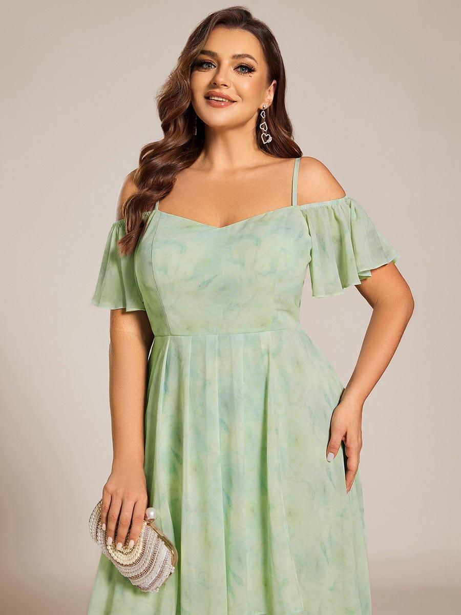 ever JORDANE|Spaghetti Strap Cold Shoulder Chiffon A-Line Midi Bridesmaid Dress