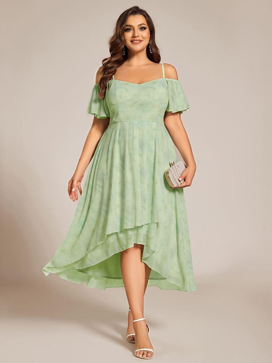 ever JORDANE|Spaghetti Strap Cold Shoulder Chiffon A-Line Midi Bridesmaid Dress