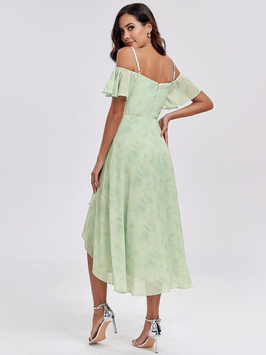 ever JORDANE|Spaghetti Strap Cold Shoulder Chiffon A-Line Midi Bridesmaid Dress