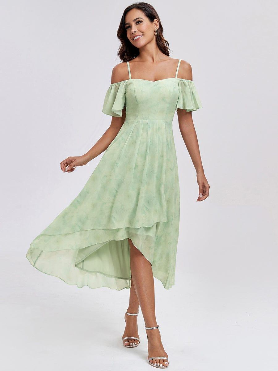 ever JORDANE|Spaghetti Strap Cold Shoulder Chiffon A-Line Midi Bridesmaid Dress