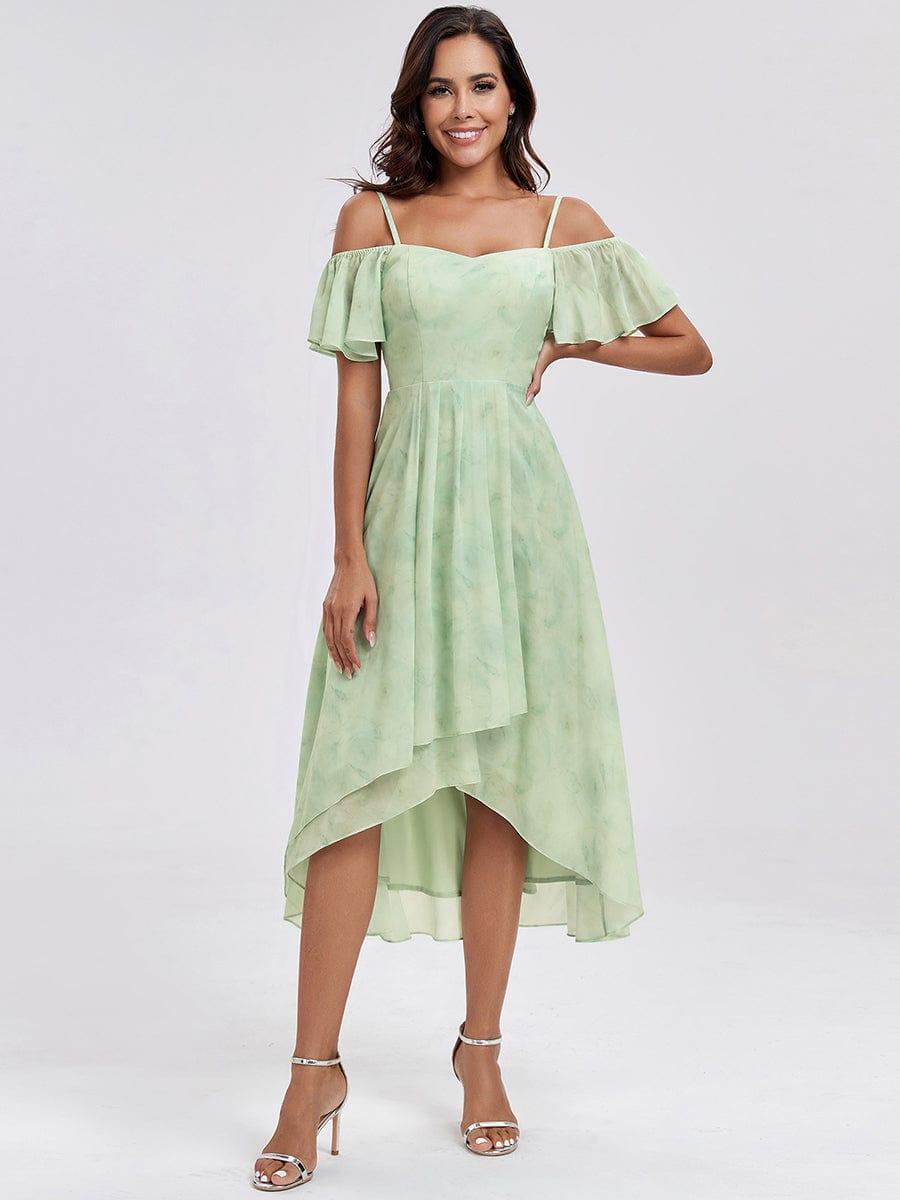 ever JORDANE|Spaghetti Strap Cold Shoulder Chiffon A-Line Midi Bridesmaid Dress