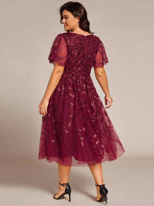 pretty SIMONE|Plus Size Sparkly Midi Cocktail Dress