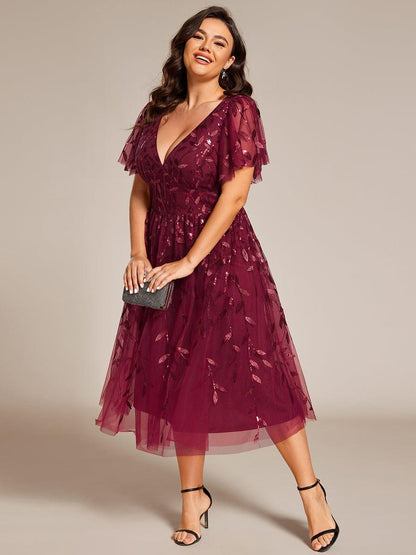 pretty SIMONE|Plus Size Sparkly Midi Cocktail Dress