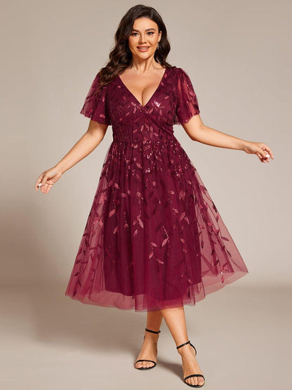 pretty SIMONE|Plus Size Sparkly Midi Cocktail Dress