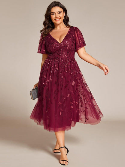 pretty SIMONE|Plus Size Sparkly Midi Cocktail Dress